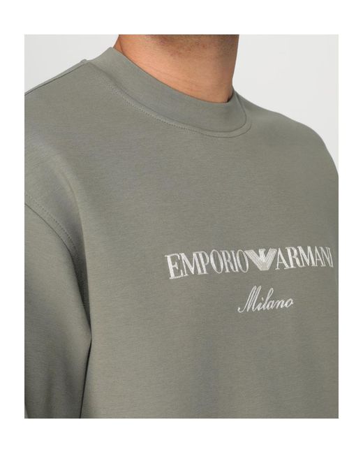 Emporio Armani Gray Long-Sleeved Sweater for men