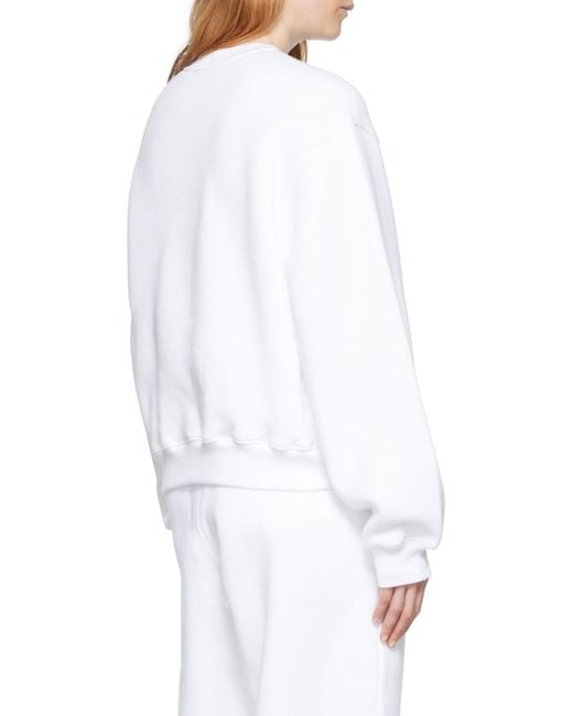 Alexander Wang White T By Logo Printed Crewneck Sweatshirt