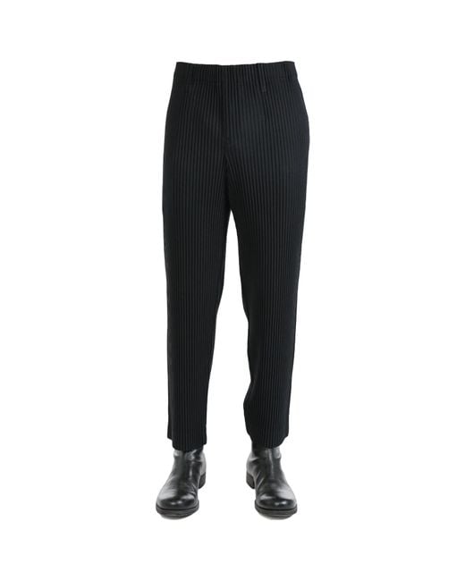 Homme Plissé Issey Miyake Black Pleats 2 Mid-Rise Tailored Trousers for men
