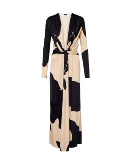 Johanna Ortiz Natural Knotted Printed Maxi Dress