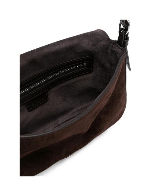 Staud Brown Harlow Buckle Shoulder Bag