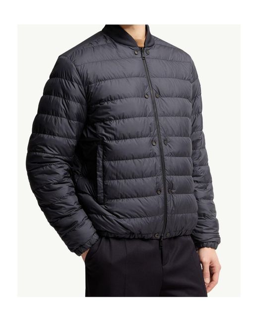 Moncler Blue Tafoni Reversible Down Bomber Jacket for men