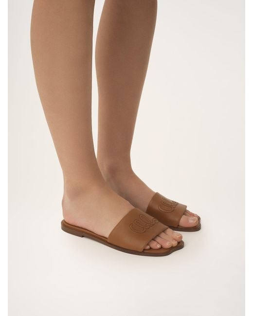 Chloé Brown Chloé Soleil Flat Sandals