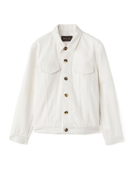 Loro Piana White Tulus Button-Down Denim Coat