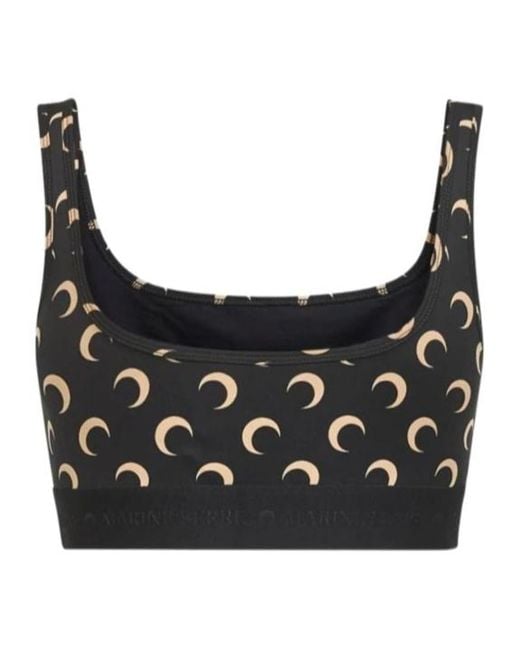 MARINE SERRE Black Printed Tank Top