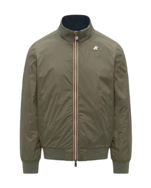 K-Way Blue Reversible Zip-Up Jacket for men