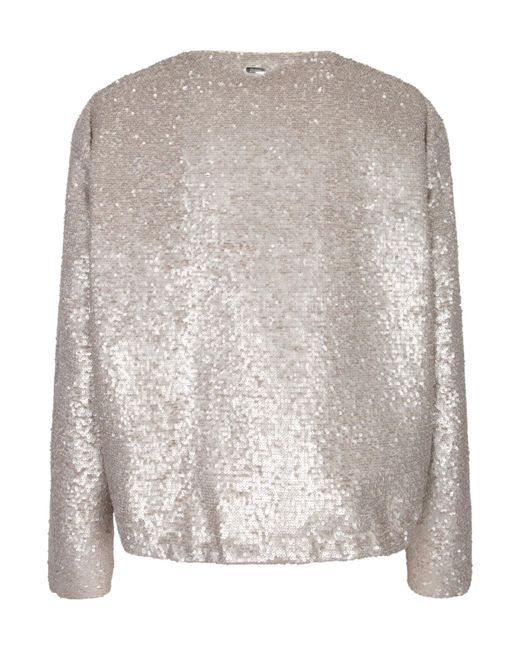 Herno Brown Resort Sequin-Embellished Bomber Jacket