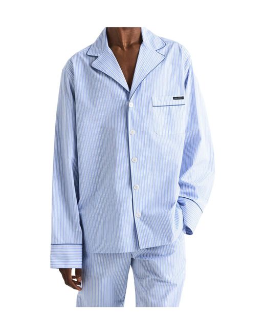 Dolce & Gabbana Blue Casual Long-Sleeve Shirt for men