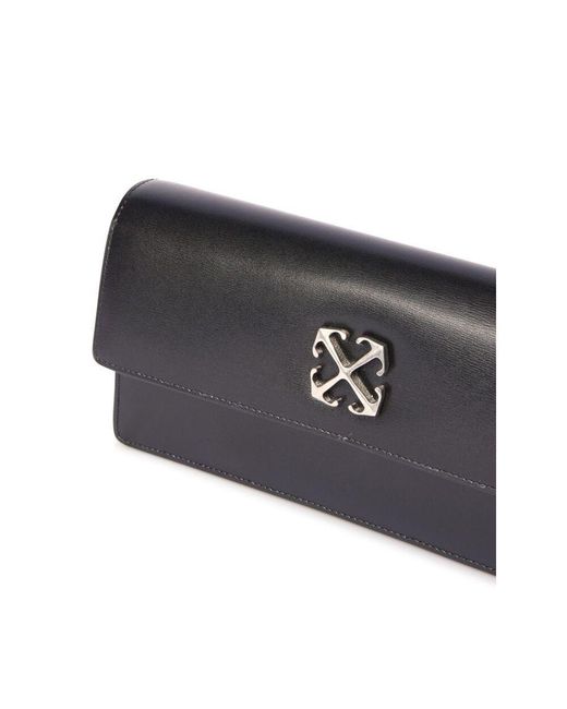 Off-White c/o Virgil Abloh Black Jitney 1.0 Logo Plaque Small Shoulder Bag