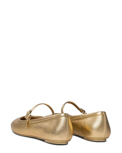 Gianvito Rossi Natural Carla Buckle-Strap Ballerina Shoes