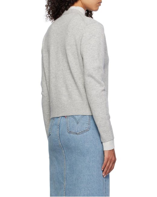 Maison Kitsuné Gray Maison Kitsuné Bold Fox Head Embroidered Knit Cardigan