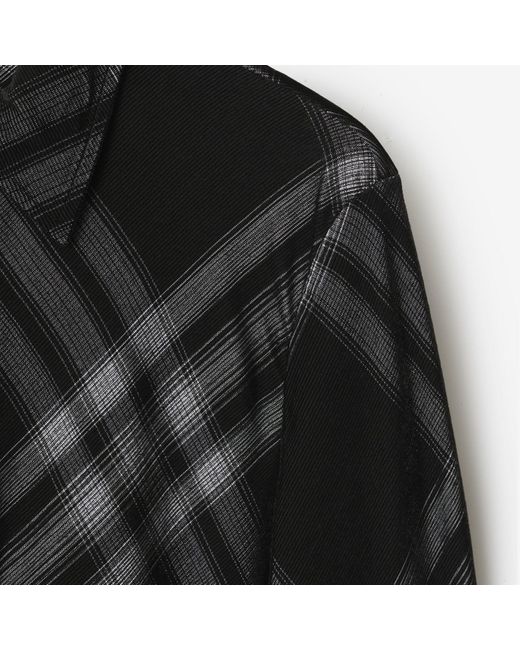 Burberry Black Check-Printed Long-Sleeved Buttoned Shirt