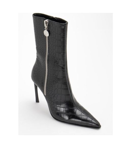 Versace Jeans Black Couture Zip Stiletto Boots