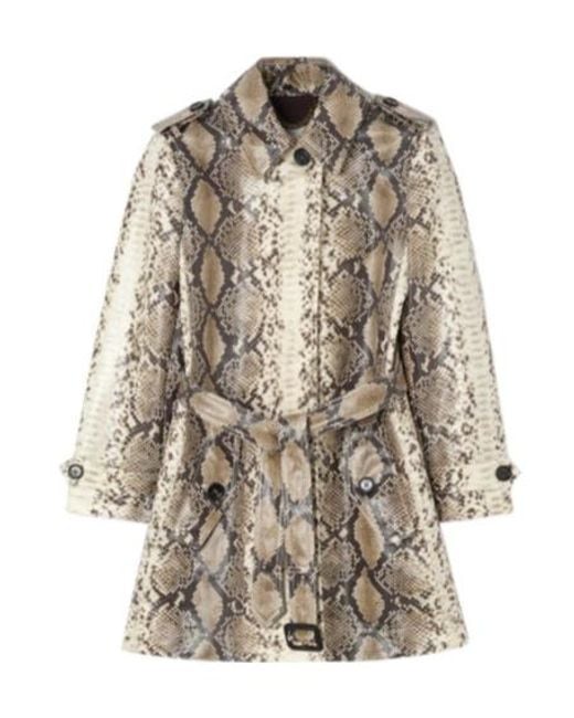 Burberry Brown Belted Printed Short Coat