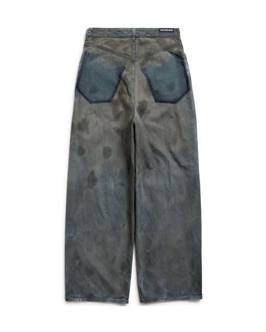 Balenciaga Gray Patched Pockets Baggy Jeans for men