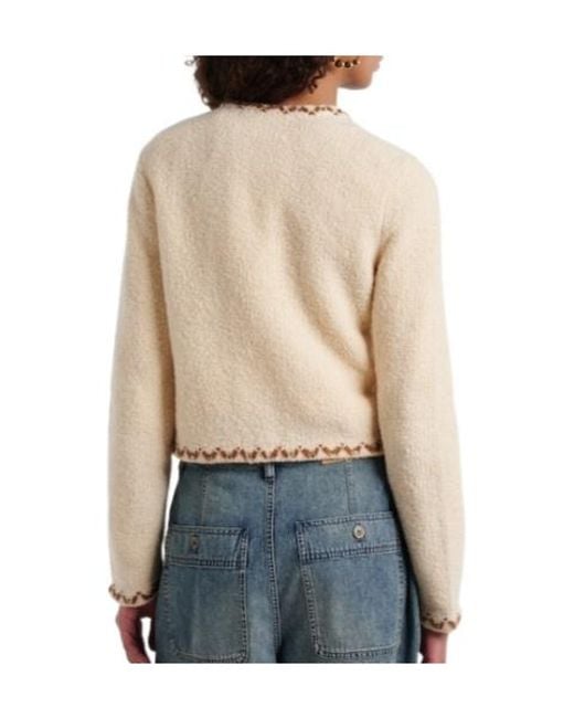 Isabel Marant Natural Wool-Blend Knit Cardigan