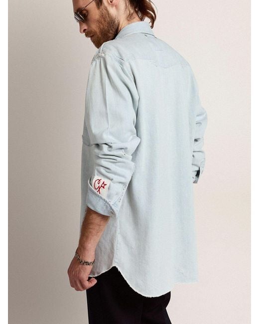 Golden Goose Deluxe Brand Gray Long-Sleeved Buttoned Shirt for men