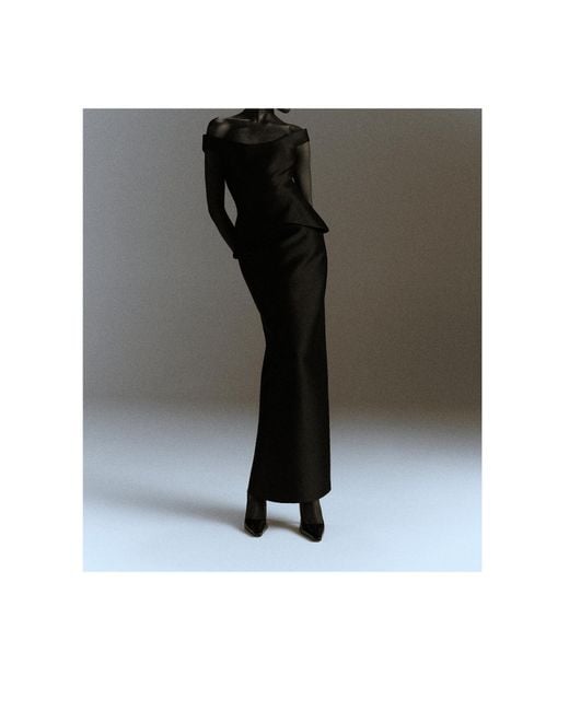 Solace London Black Ruffled Dress
