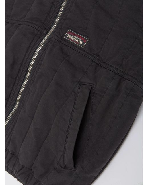 Stussy Blue Stüssy Quilted Canvas Hooded Jacket for men