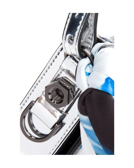 Off-White c/o Virgil Abloh White Metal Mirror Mini Shoulder Bag