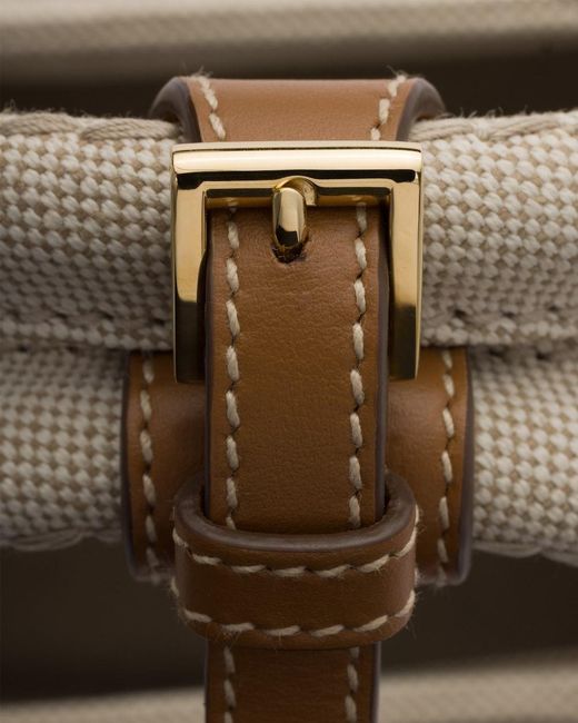 Prada Natural Jardinière Small Cotton Canvas Bag