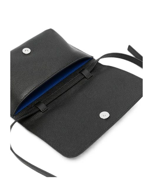 Marni Black Logo-Embroidered Foldover Top Shoulder Bag for men