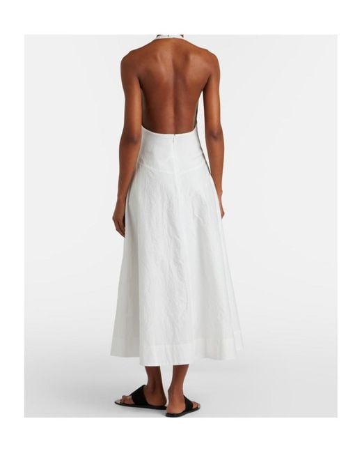 Rohe White Cotton-Blend Poplin Midi Dress