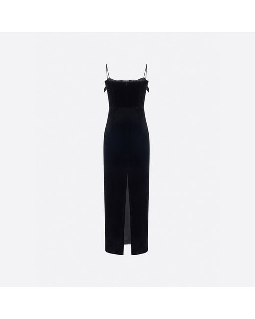 Alessandra Rich Black Velvet Dress With Bows