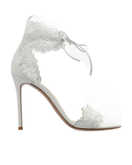 Gianvito Rossi White Evie Ankle-Tie Sandals