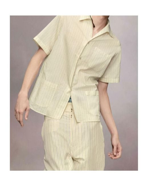 Maison Margiela White Short-Sleeve Silk Shirt for men