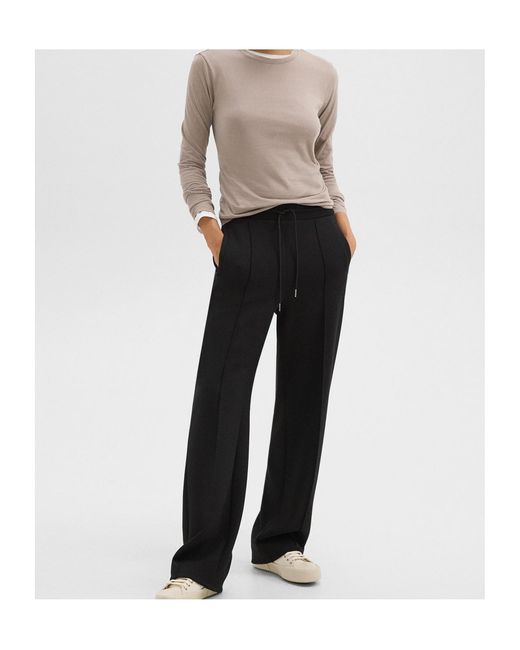 Theory Black High Waist Drawstring Track Pants