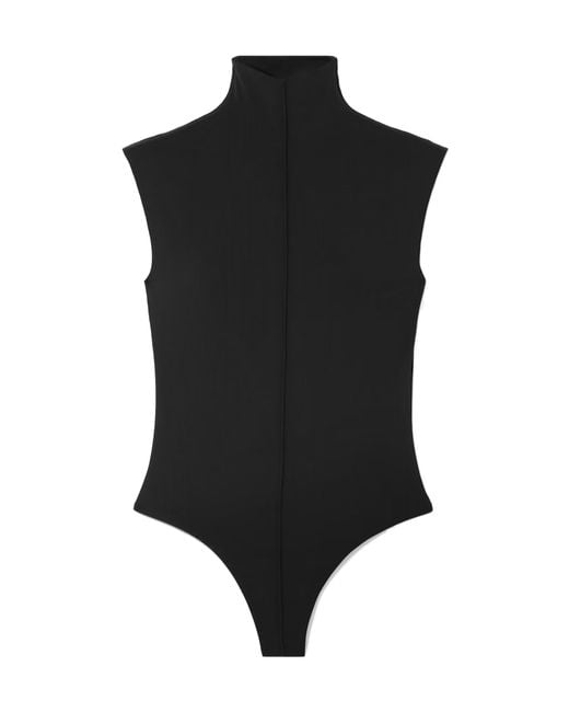 Wardrobe NYC Black Stretch Knit Turtleneck Bodysuit
