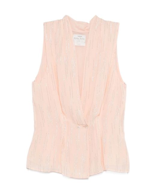 Forte_forte Pink Sleeveless Draped Top
