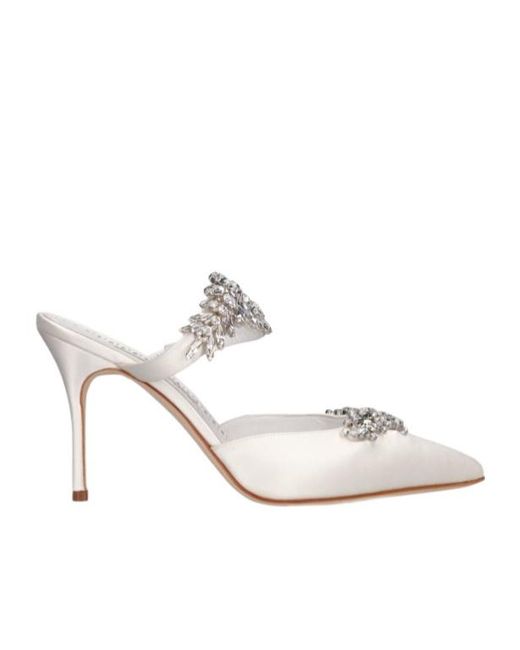 Manolo Blahnik White Stilettos