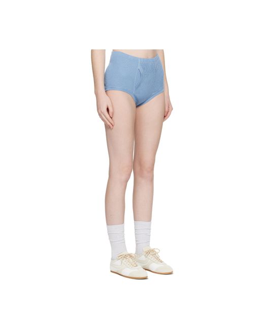 Rier Blue Ribbed Briefs