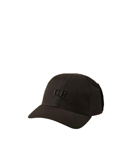 C P Company Black Goggle-Detail Baseball Cap for men