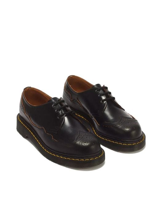 Dr. Martens Black 1461 Ri 3 Eye Analine Vintage Smooth Leather Shoes for men