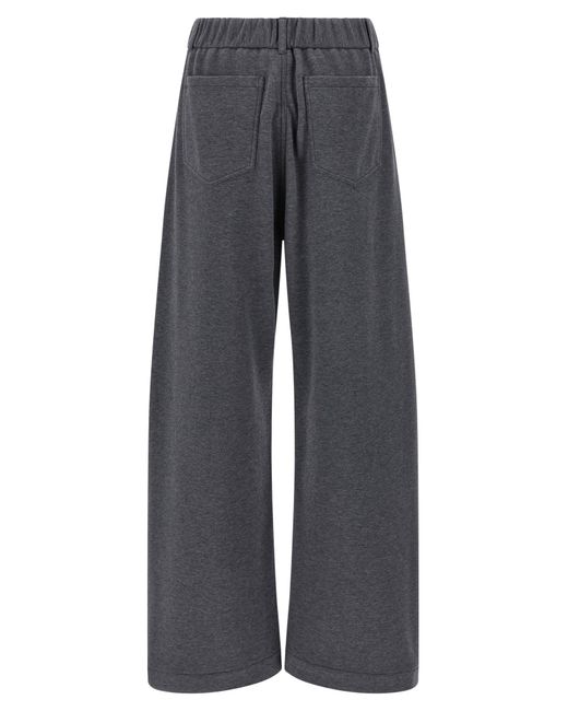 Brunello Cucinelli Gray Drawstring Cotton Track Pants