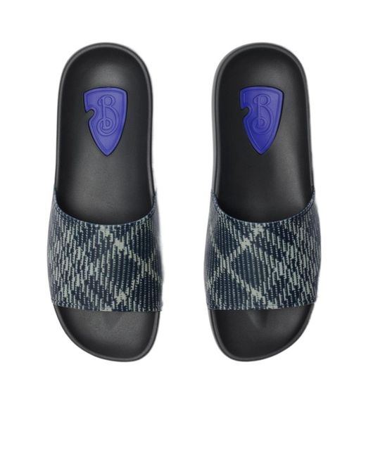 Burberry Multicolor Dive Checked Slip-On Slides for men