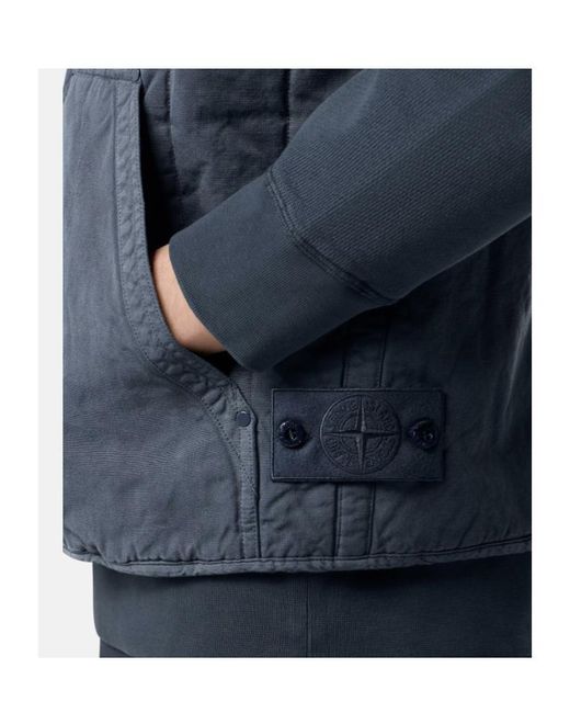 Stone Island Blue Quilted Zip Gilet for men