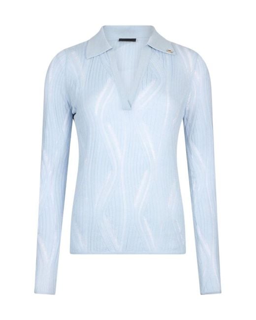 Liu Jo Blue V-Neck Knitted Top