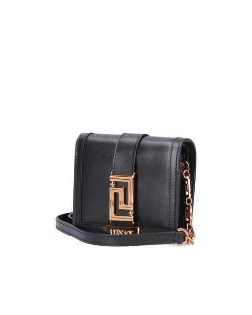 Versace Blue Logo Detailed Fold-Over Wallet