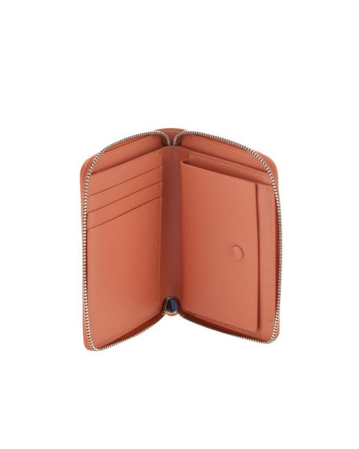 Jil Sander Orange Logo-Stamp Leather Wallet