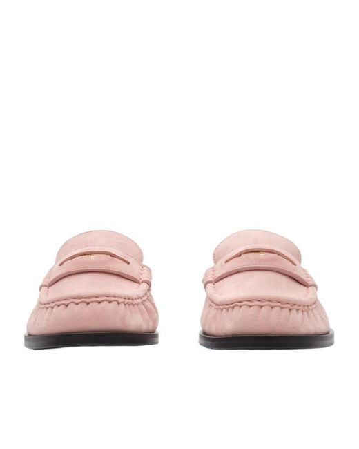 Burberry Pink Leather Cadet Mules