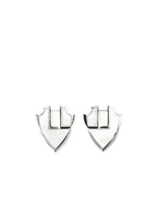 Burberry White Shield Earrings