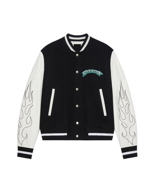 Givenchy Black Logo Patch Varsity Jacket for men