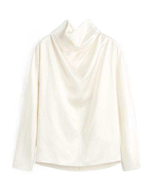 Totême White Totême Draped Back-Buttoned Top