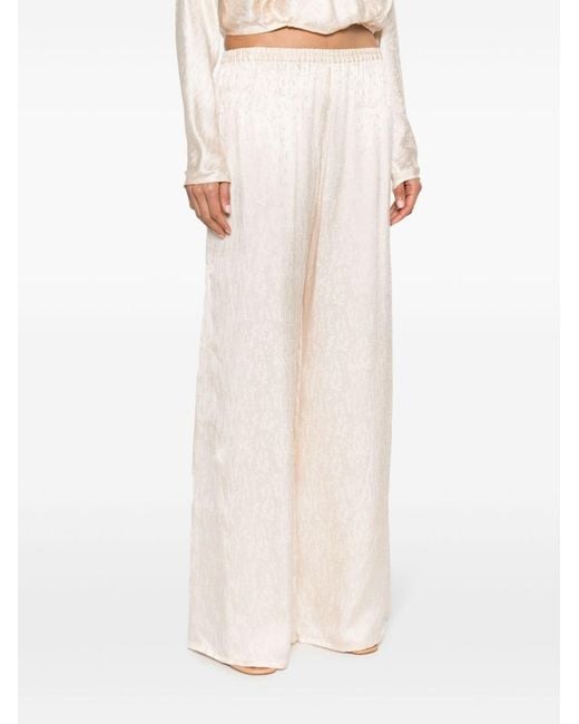 Forte_forte White Flared Silk-Blend Pants
