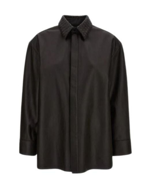 Bottega Veneta Black Collared Long-Sleeved Shirt