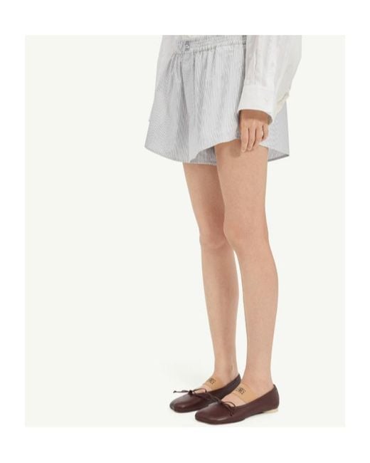 MM6 by Maison Margiela White Poplin Shorts